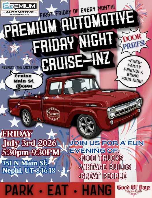 Premium Automotive Friday Night Cruise-Inz event flyer